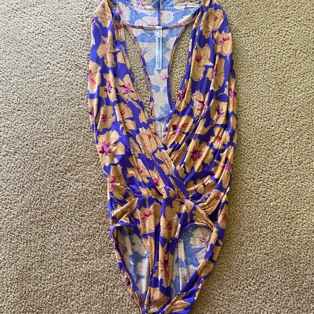 Free people floral print bodysuit